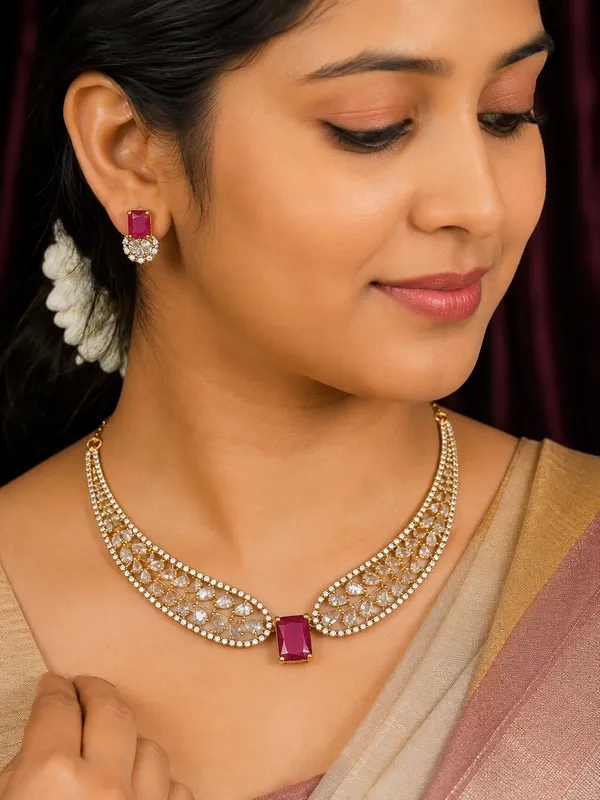 Elegent_AD_Stone_Necklace_With_Earring.