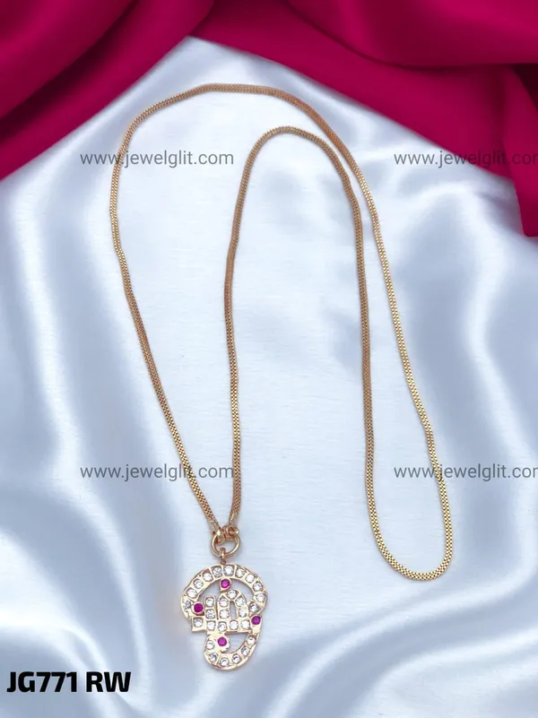 PREMIUM_GOLD_PLATED_CZ_STONE_OM_PENDANT_NECKLACE_FOR_WOMEN