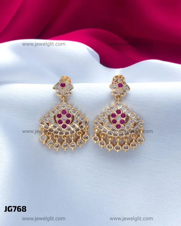 PREMIUM_GOLD_PLATED_CZ_STONE_TRADITIONAL_CHANDELIER_DROP_EARRINGS_FOR_WOMEN_&_GIRLS