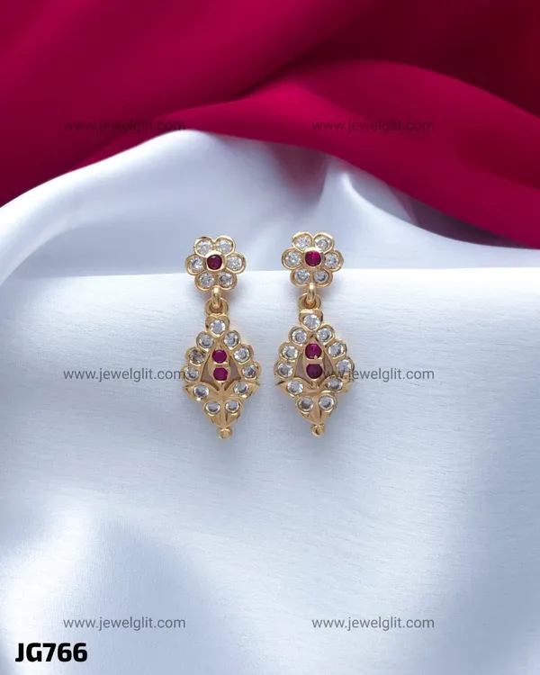 PREMIUM_GOLD_PLATED_FLORAL_CZ_STONE_DROP_EARRINGS_FOR_WOMEN_&_GIRLS