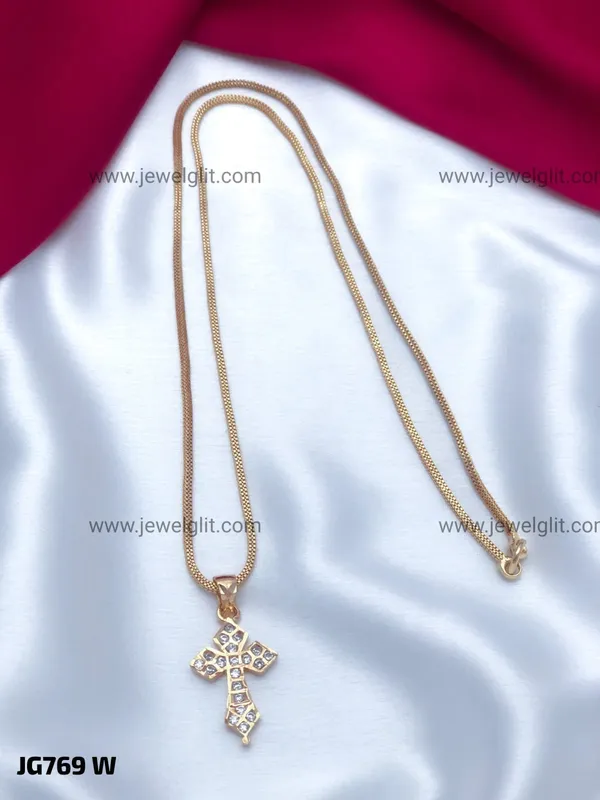 PREMIUM_GOLD_PLATED_RUBY_&_CZ_STONE_CHRISTIAN_CROSS_PENDANT_NECKLACE_FOR_WOMEN_&_GIRLS