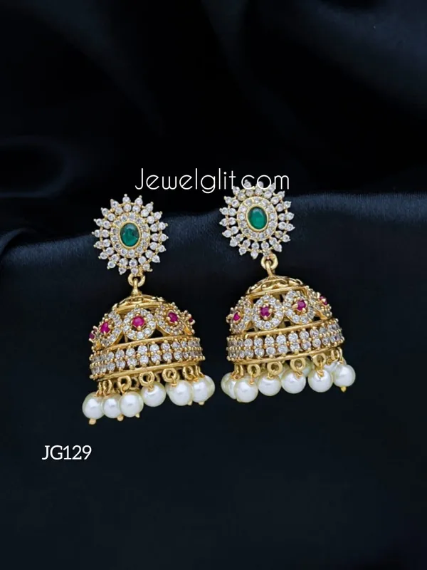 Pretty_American_Diamond_Stone_Jhumka