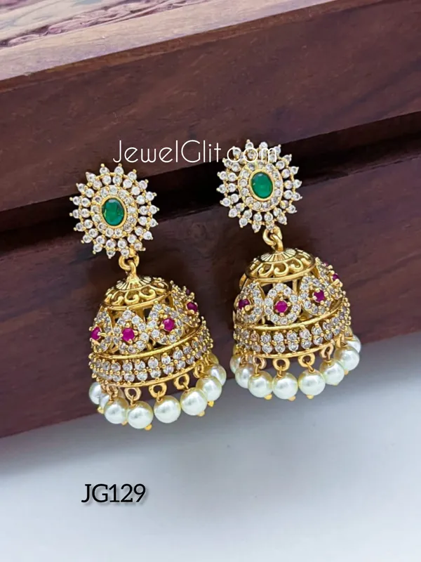 Pretty_American_Diamond_Stone_Jhumka