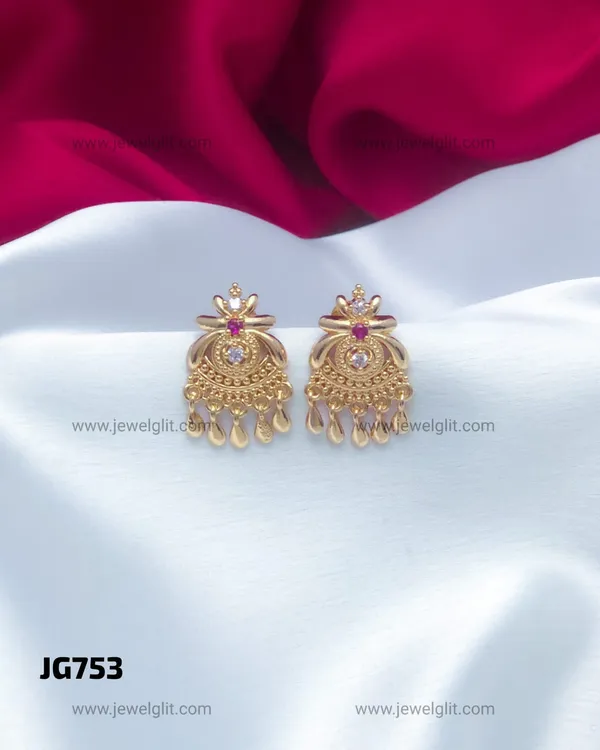 Royal_Gold_Finish_CZ_Stone_Traditional_Drop_Earrings
