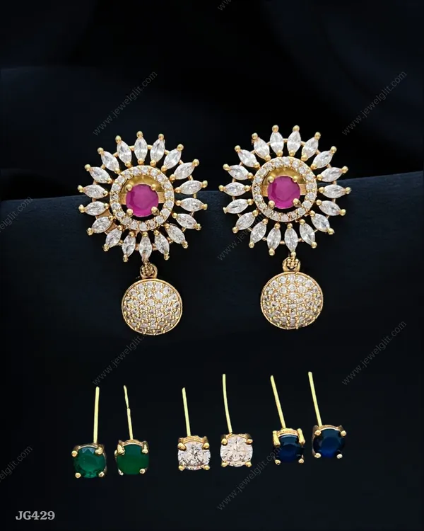 Sparkling_AD_Stone_Changeable_Earring