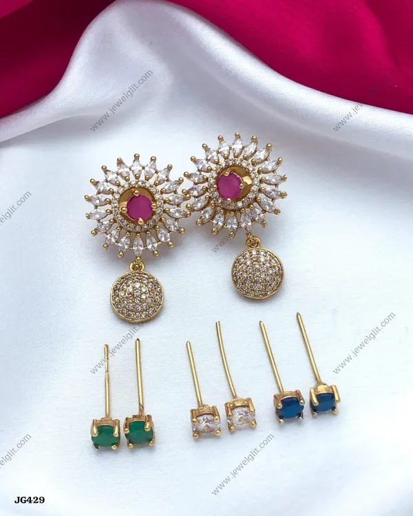 Sparkling_AD_Stone_Changeable_Earring