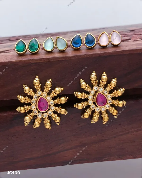 Sparkling_AD_Stone_Chnageable_Earring