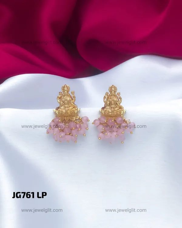 TRADITIONAL_MATTE_LAKSHMI_TEMPLE_LIGHT_PINK_BEADS_STUD