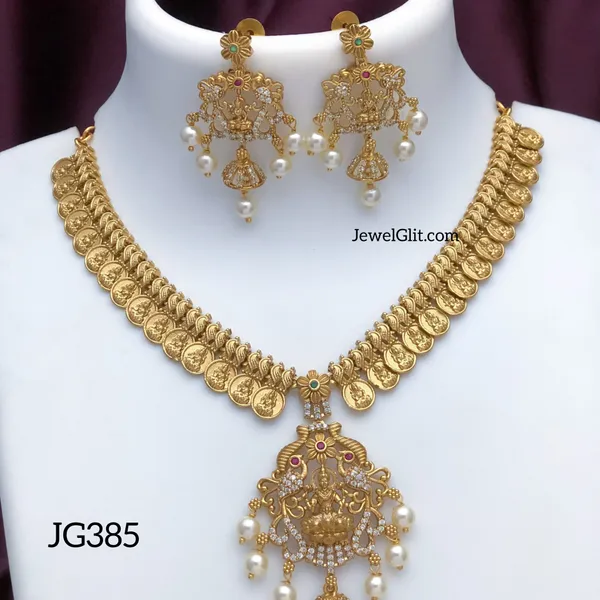 Traditional_AD_Stone_lakshmi_Necklace_With_Earring.