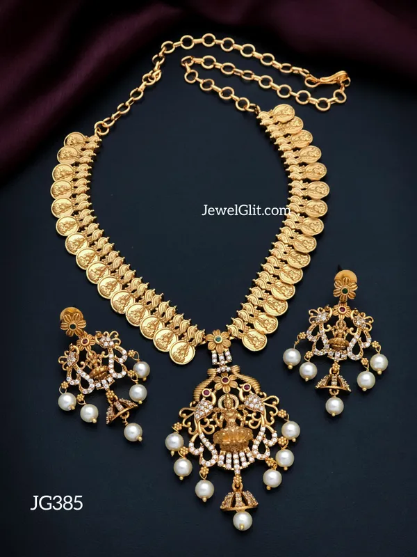Traditional_AD_Stone_lakshmi_Necklace_With_Earring.