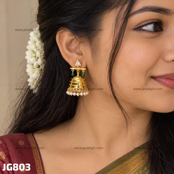 Traditional_Gold-Plated_Jhumka_Earrings_with_Green_Stones_&_Pearl_Drops