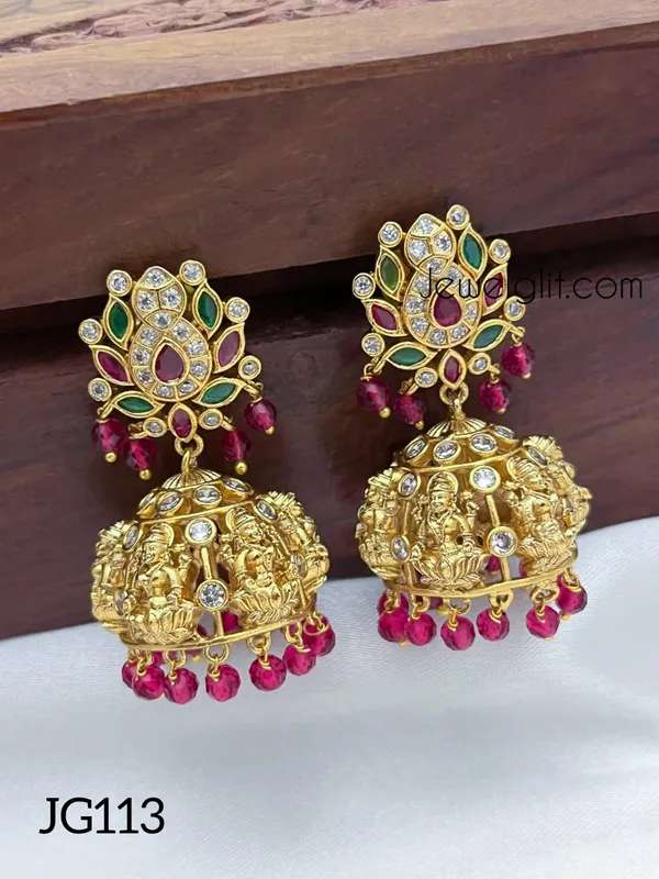 Traditional_Lakshmi_Pink_Beads_Jhumka.
