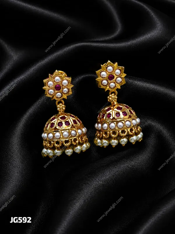 Premium_Ruby_&_Pearl_Traditional_Jhumka_Earrings