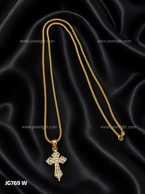 PREMIUM_GOLD_PLATED_RUBY_&_CZ_STONE_CHRISTIAN_CROSS_PENDANT_NECKLACE_FOR_WOMEN_&_GIRLS