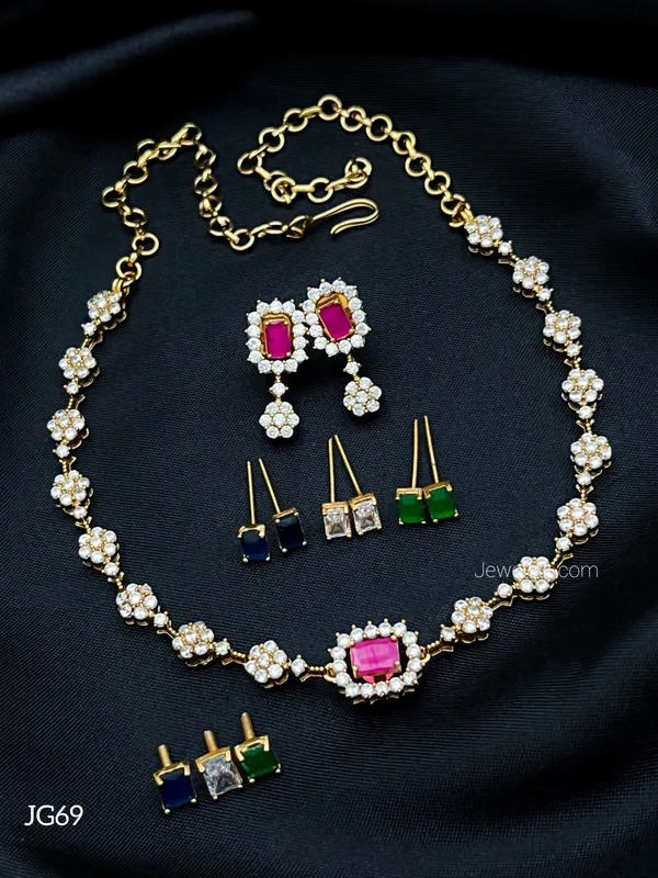 Trendy_Multi_Colour_Matte_Finish_Ad_Stone_Changeable_Necklace_Set