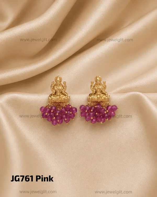 TRADITIONAL_MATTE_LAKSHMI_TEMPLE__PINK__BEADS_STUD