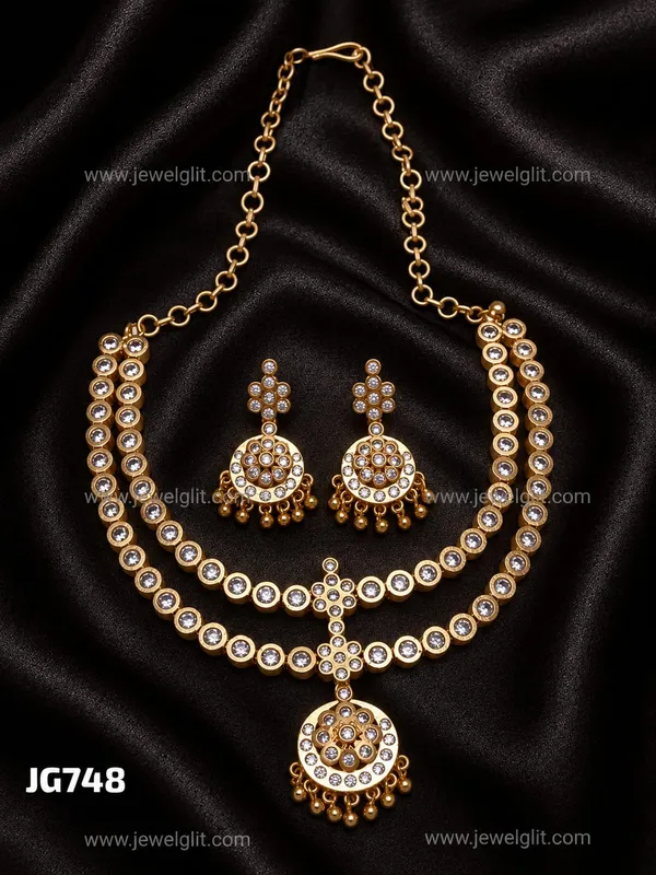 Designer_Double_Layer_CZ_Necklace_Set_for_Women_&_Girls