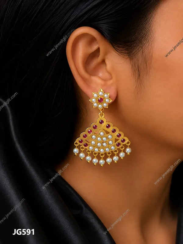 Classic_Ruby_Stone_Pearl_Hanging_Earrings