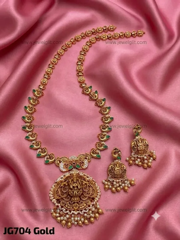 BRIDAL_LOOK_MATTE_GOLD_PEARL_AD_STONE_LONG_HARAM