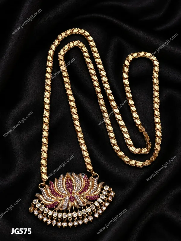 DIVA_SHINE_MICROPLATED_LOTUS_PENDANT_CHAIN