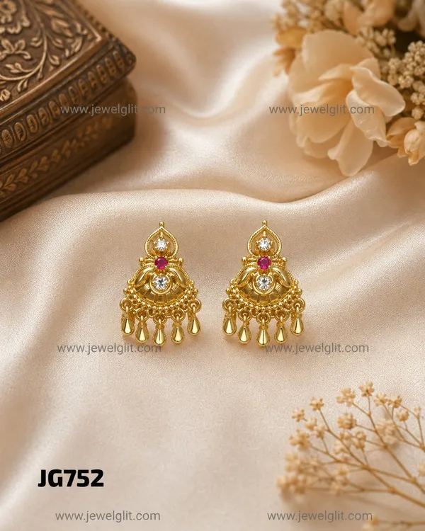 Royal_Gold_Finish_CZ_Stone_Ethnic_Drop_Earrings