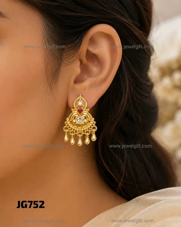 Royal_Gold_Finish_CZ_Stone_Ethnic_Drop_Earrings