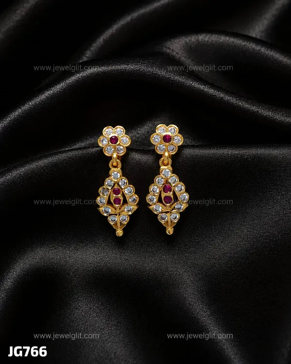 PREMIUM_GOLD_PLATED_FLORAL_CZ_STONE_DROP_EARRINGS_FOR_WOMEN_&_GIRLS