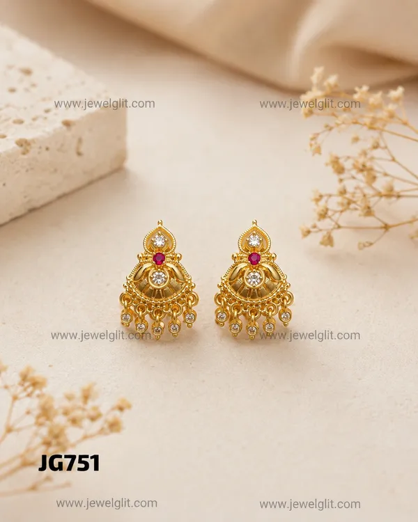 Elegant_Gold-Plated_CZ_&_Ruby_Stone_Traditional_Earrings