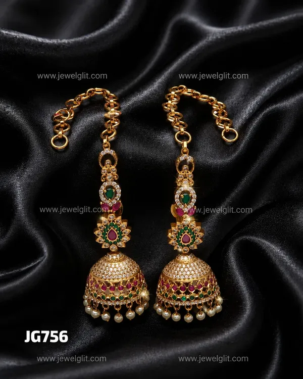 Matte_Gold_Finish_CZ_Stone_&_Pearl_Jhumka_Earrings_for_Women