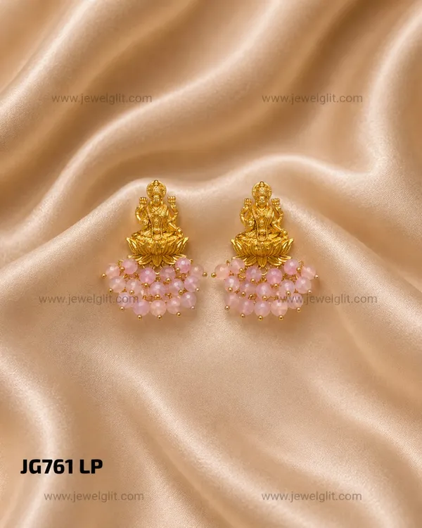 TRADITIONAL_MATTE_LAKSHMI_TEMPLE_LIGHT_PINK_BEADS_STUD