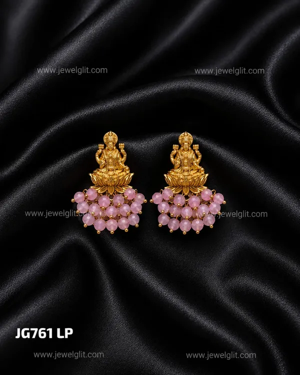 TRADITIONAL_MATTE_LAKSHMI_TEMPLE_LIGHT_PINK_BEADS_STUD