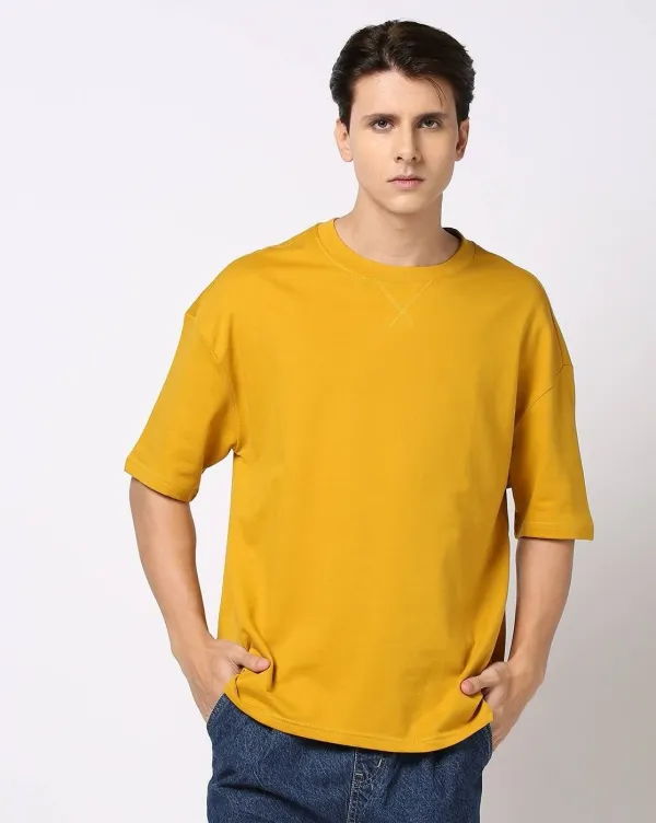 Urban_Legends_Men's_Stylish_Dropped_Shoulder_220_GSM_Oversized_Plain_Tee