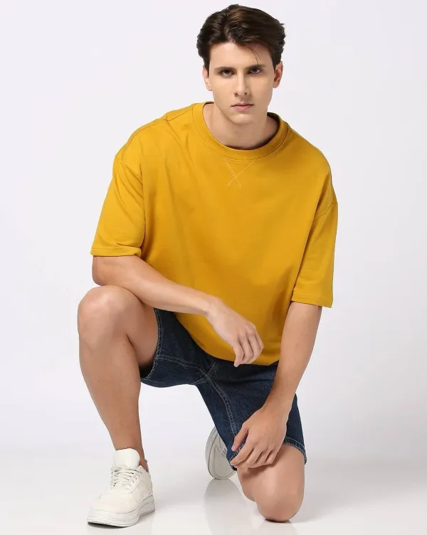 Urban_Legends_Men's_Stylish_Dropped_Shoulder_220_GSM_Oversized_Plain_Tee