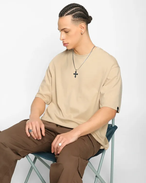 Urban_Legends_Men's_Stylish_Dropped_Shoulder_220_GSM_Oversized_Plain_Tee