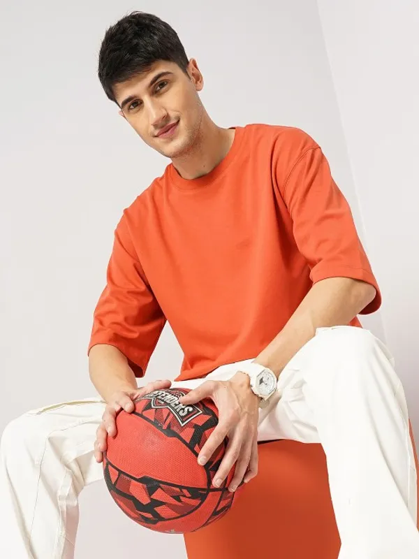 Urban_Legends_Men's_Stylish_Dropped_Shoulder_220_GSM_Oversized_Plain_Tee
