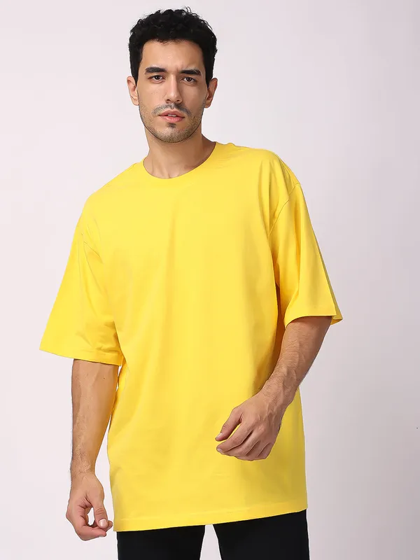 Urban_Legends_Men's_Stylish_Dropped_Shoulder_220_GSM_Oversized_Plain_Tee