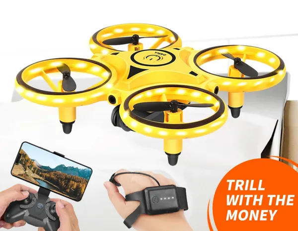 Yellow_&_White_Mini_Sensor_Drone_With_Flying_Distance_About_160_Meters