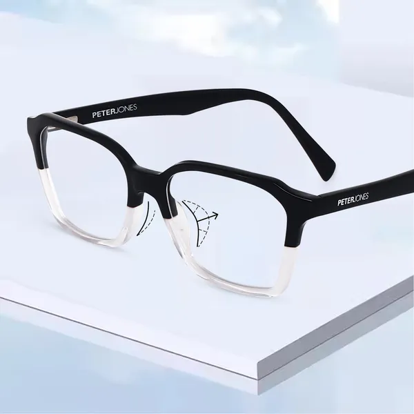 Acetate_Frame_I_Black_&_Clear_Color_Spectacles_I_Spring_Temples_I_Men_&_Women_I_Large_Size_U003BT