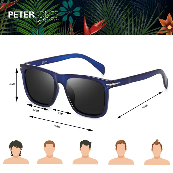 Blue_Large_Square_UV/UB_Protected_Unisex_Sunglasses_(53032BL)