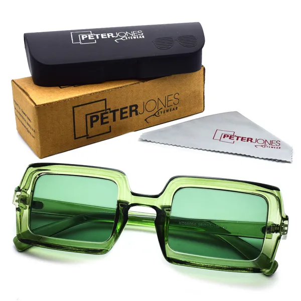 Transparent,Green_Retro_Square_Sunglasses_-_For_Unisex
