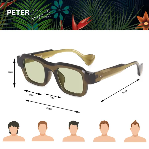 Green_Unisex_Broad_Frame_Square_UV/UB_Protected_Sunglasses_(3809GR)