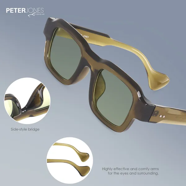Green_Unisex_Broad_Frame_Square_UV/UB_Protected_Sunglasses_(3809GR)