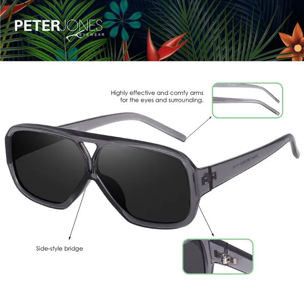 Grey_Large_Oversized_Aviator_UV/UB_Protected_Unisex_Sunglasses_(ZN3847GT)