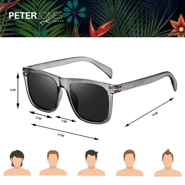 Grey_Transparent_Large_Square_UV/UB_Protected_Unisex_Sunglasses_(53032GT)