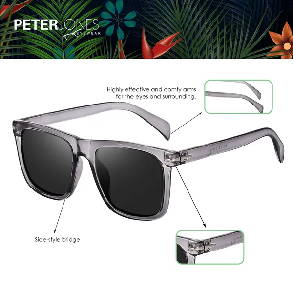 Grey_Transparent_Large_Square_UV/UB_Protected_Unisex_Sunglasses_(53032GT)