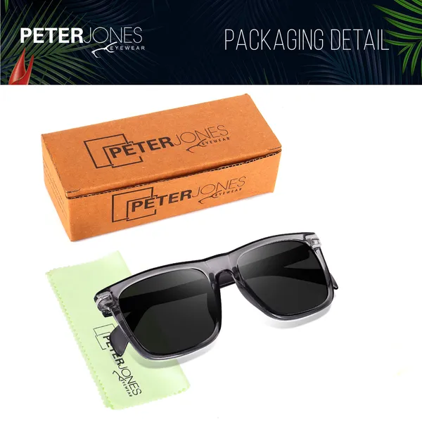 Grey_Transparent_Large_Square_UV/UB_Protected_Unisex_Sunglasses_(53032GT)