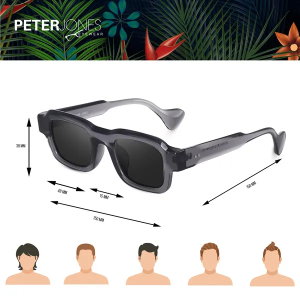 Grey_Unisex_Broad_Frame_Square_UV/UB_Protected_Sunglasses_(3809GT)