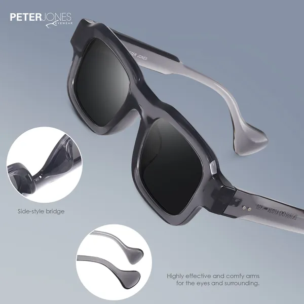 Grey_Unisex_Broad_Frame_Square_UV/UB_Protected_Sunglasses_(3809GT)