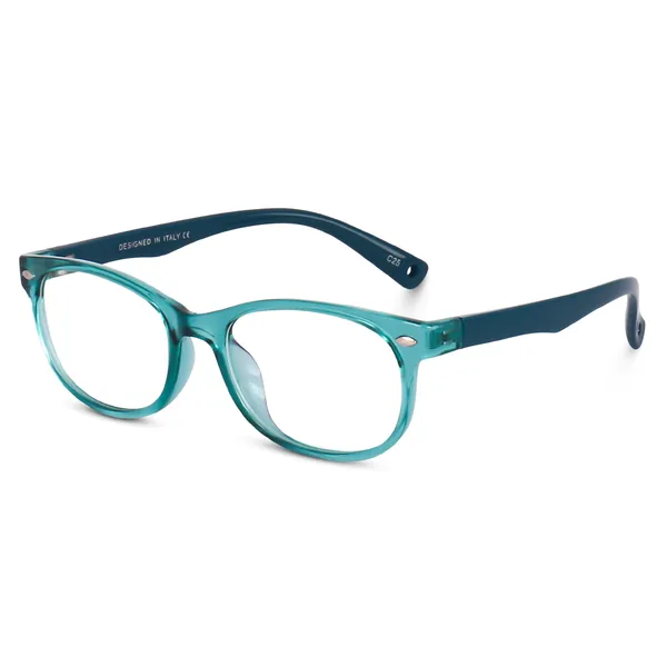 Kids_Optical_Eyeglasses_for_Boys_and_Girls_|_Full_Rim_Square_|_Age_6__-_12_years_|_Green_and_White