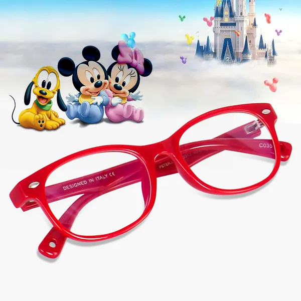 Kids_Optical_Eyeglasses_for_Boys_and_Girls_|_Full_Rim_Square_|_Age_6__-_12_years_|_RED_|_3313D